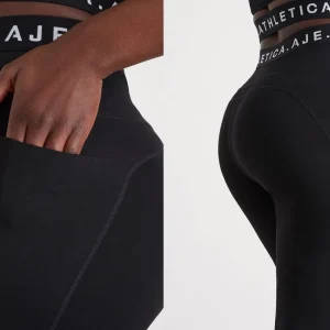 Hot Aje ATHLETICA High Rise Logotape Full Length Legging 208 Black/White