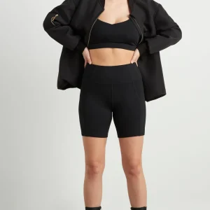 Best Sale Aje ATHLETICA High Rise Mesh Detail Bike Shorts 203 Black