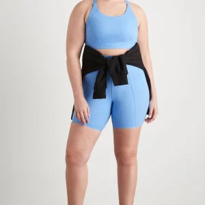 Outlet Aje ATHLETICA High Rise Mid Length Bike Short 615 Cerulean Blue