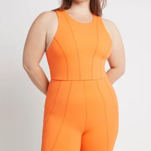 Best Sale Aje ATHLETICA High Rise Mid Length Bike Short 615 Orange