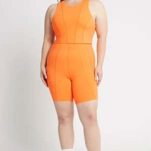Best Sale Aje ATHLETICA High Rise Mid Length Bike Short 615 Orange