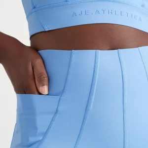 Outlet Aje ATHLETICA High Rise Mid Length Bike Short 615 Cerulean Blue