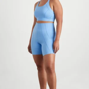 Outlet Aje ATHLETICA High Rise Mid Length Bike Short 615 Cerulean Blue