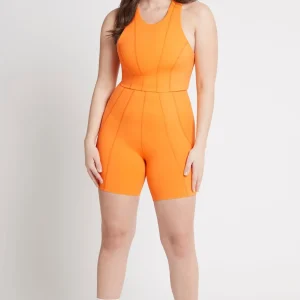 Best Sale Aje ATHLETICA High Rise Mid Length Bike Short 615 Orange