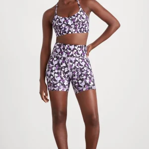 New Aje ATHLETICA High Rise Mid Length Bike Shorts 607 Lavender Painted Freeform