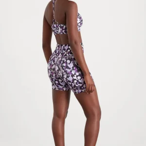 New Aje ATHLETICA High Rise Mid Length Bike Shorts 607 Lavender Painted Freeform