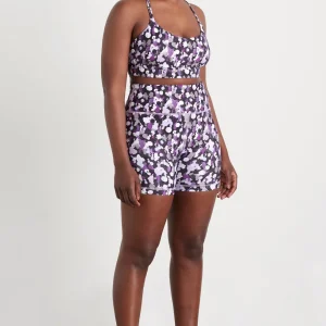 New Aje ATHLETICA High Rise Mid Length Bike Shorts 607 Lavender Painted Freeform