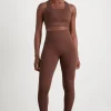 Best Aje ATHLETICA High Rise Perforated Hem Full Length Legging 227 Dark Chocolate