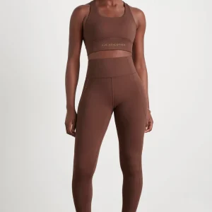 Best Aje ATHLETICA High Rise Perforated Hem Full Length Legging 227 Dark Chocolate