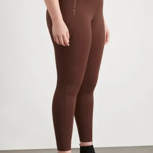 Best Aje ATHLETICA High Rise Perforated Hem Full Length Legging 227 Dark Chocolate