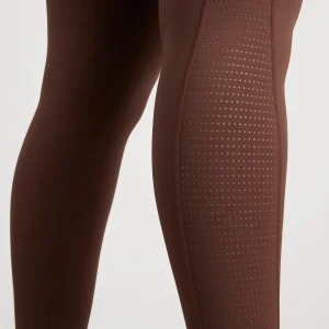 Best Aje ATHLETICA High Rise Perforated Hem Full Length Legging 227 Dark Chocolate