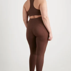 Best Aje ATHLETICA High Rise Perforated Hem Full Length Legging 227 Dark Chocolate