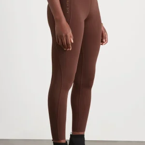 Best Aje ATHLETICA High Rise Perforated Hem Full Length Legging 227 Dark Chocolate