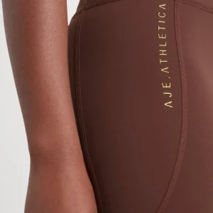 Best Aje ATHLETICA High Rise Perforated Hem Full Length Legging 227 Dark Chocolate