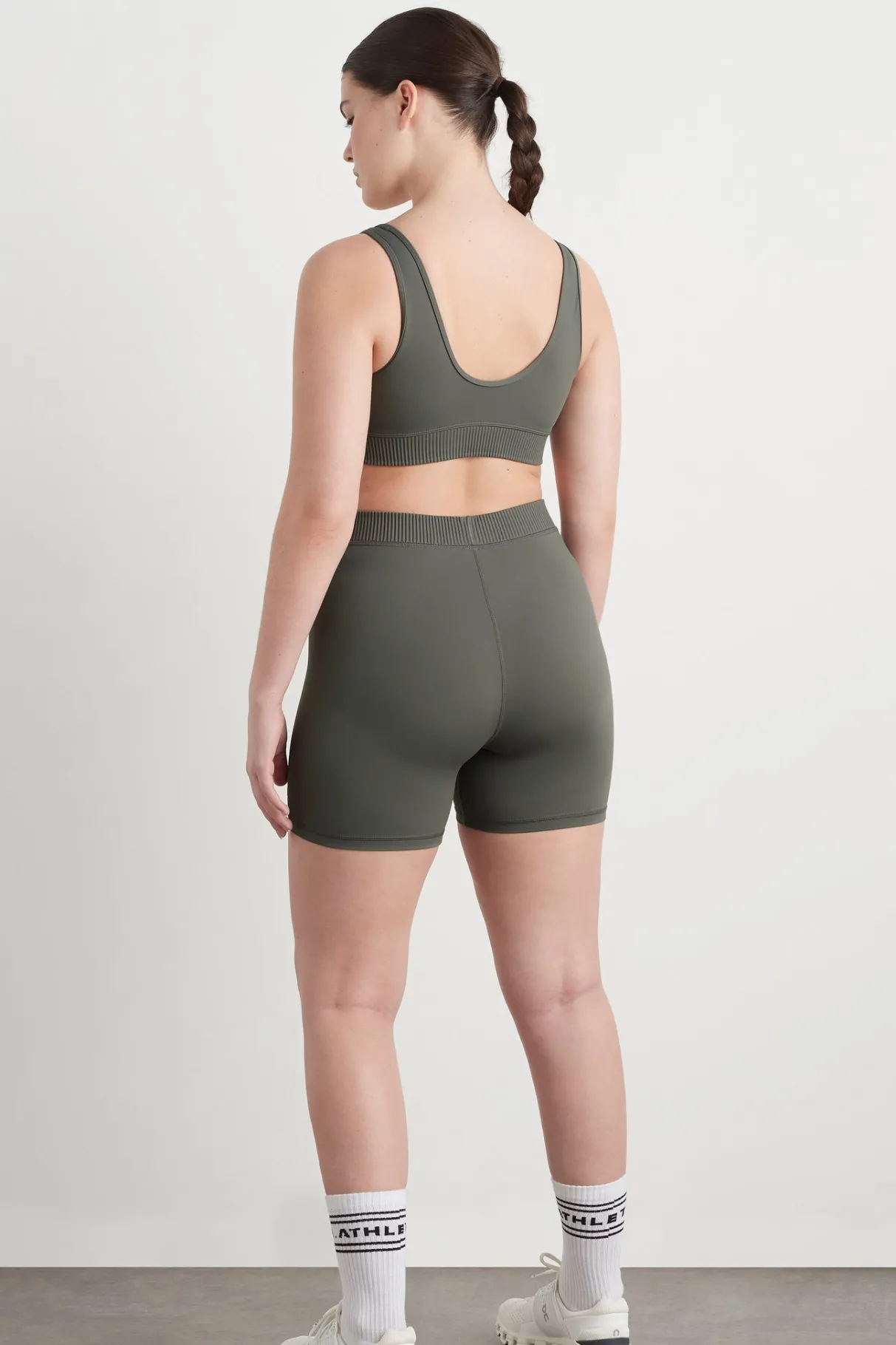 high_rise_pintuck_mid_length_bike_shorts__10.webp Discount Aje ATHLETICA High Rise Pintuck Mid Length Bike Shorts 625 Midnight Grey/Citrus Yellow