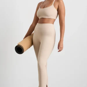 Shop Aje ATHLETICA High Waist Split Hem Legging 205 Latte Beige