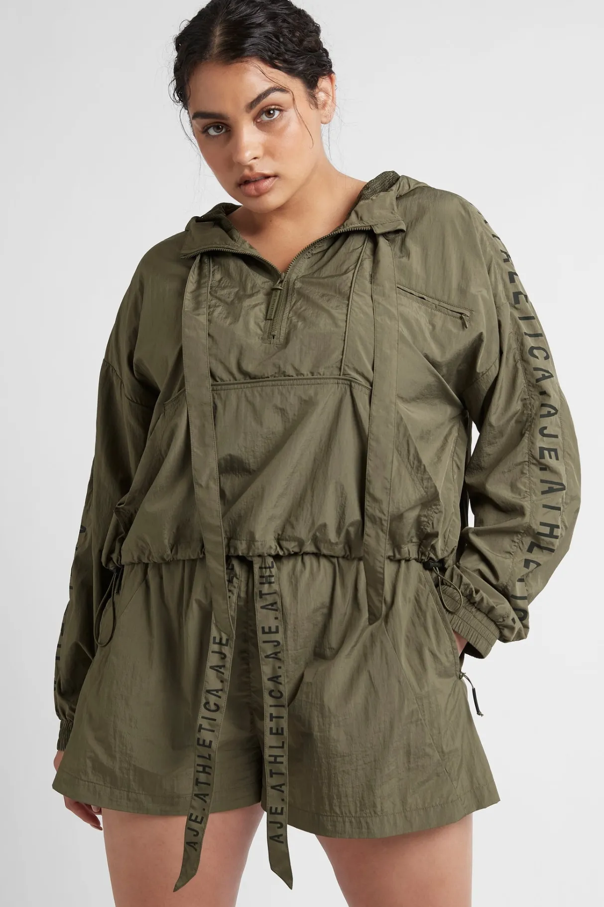 high_waisted_belted_shorts__11.webp Store Aje ATHLETICA High Waisted Belted Shorts 608 Khaki
