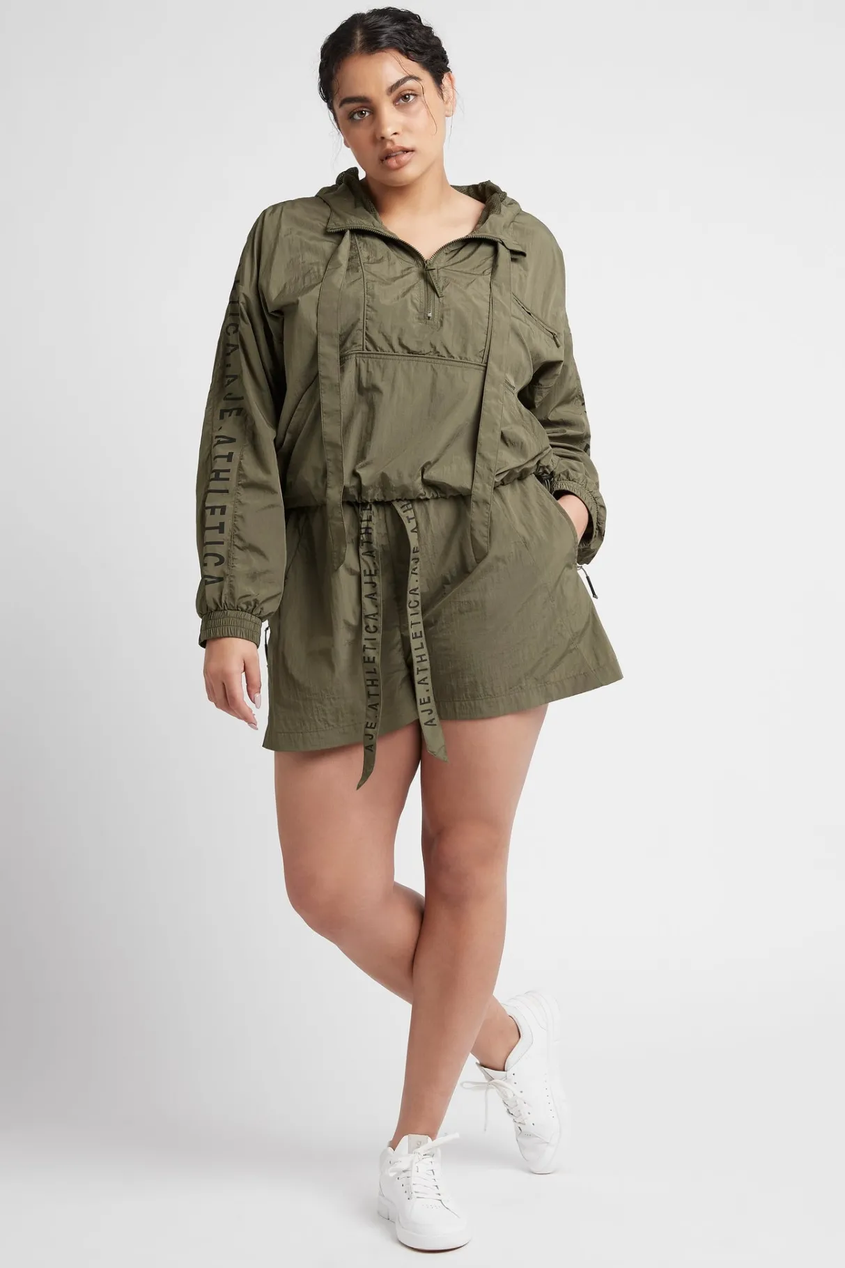 high_waisted_belted_shorts__15.webp Store Aje ATHLETICA High Waisted Belted Shorts 608 Khaki