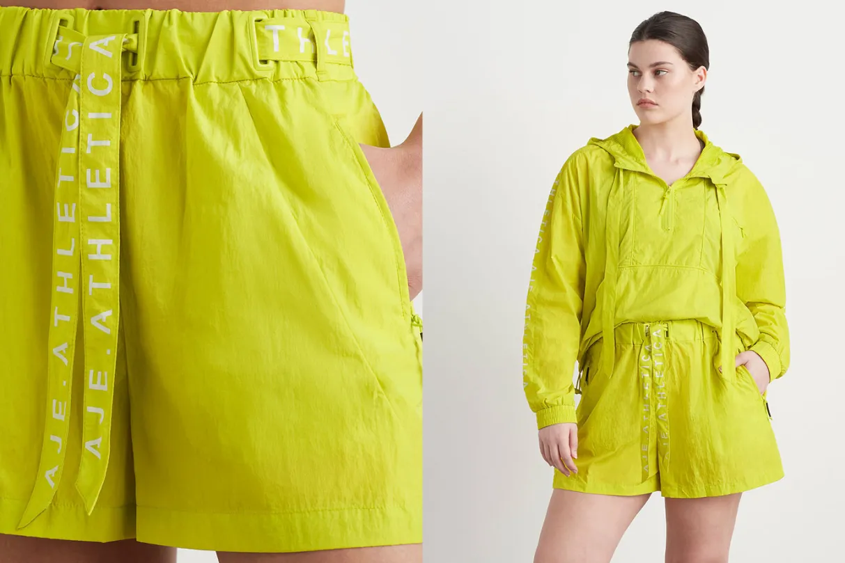 high_waisted_belted_shorts__9-1.webp Flash Sale Aje ATHLETICA High Waisted Belted Shorts 608 Citrus Yellow/Wht