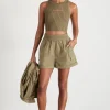 Cheap Aje ATHLETICA High Waisted Shorts 608 Soft Khaki