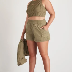 Cheap Aje ATHLETICA High Waisted Shorts 608 Soft Khaki