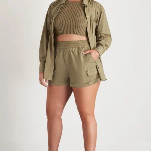 Cheap Aje ATHLETICA High Waisted Shorts 608 Soft Khaki