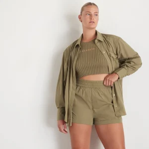 Cheap Aje ATHLETICA High Waisted Shorts 608 Soft Khaki