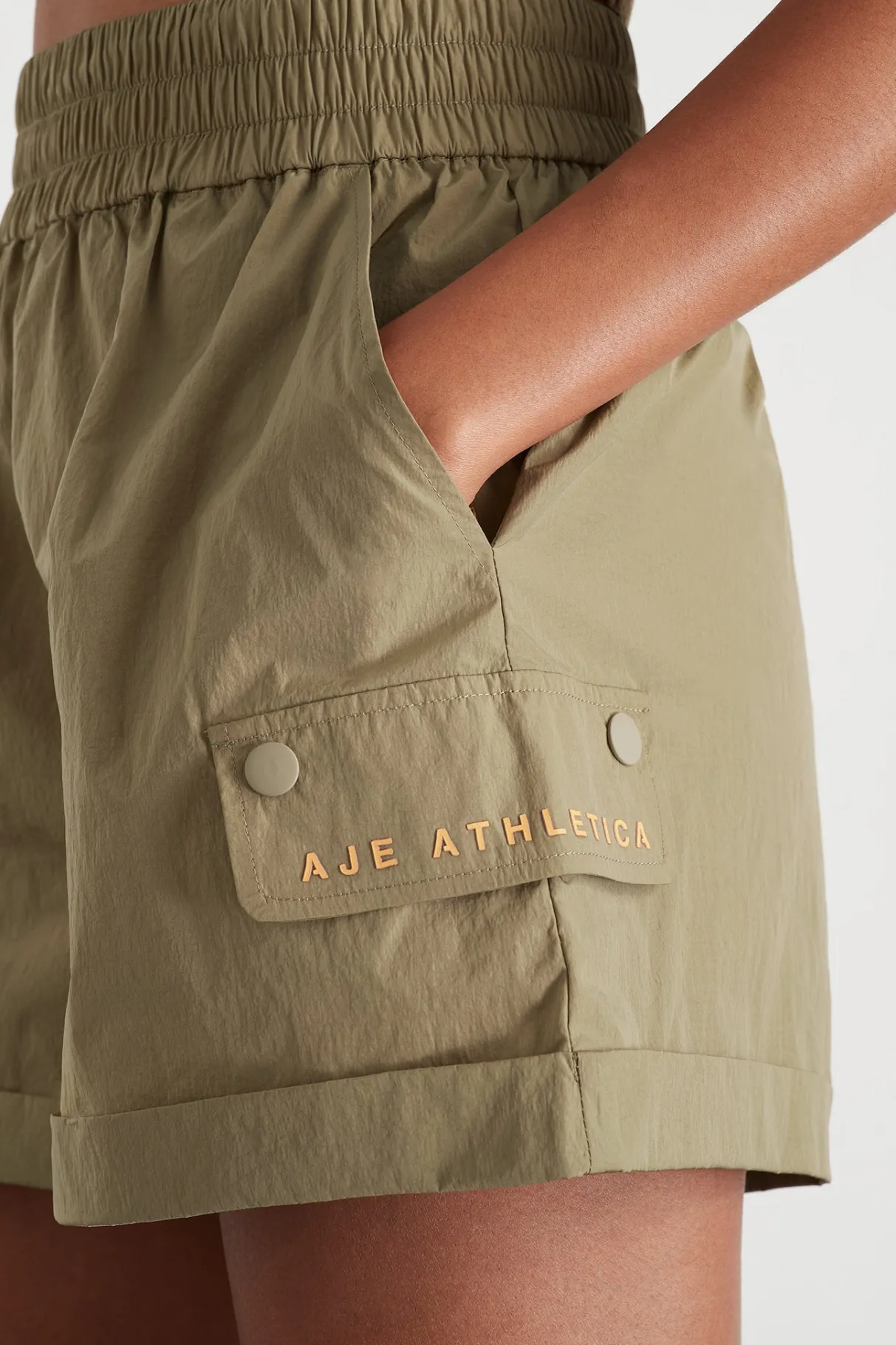 high_waisted_shorts__3-1.webp Cheap Aje ATHLETICA High Waisted Shorts 608 Soft Khaki