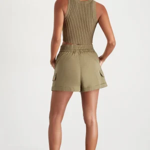 Cheap Aje ATHLETICA High Waisted Shorts 608 Soft Khaki