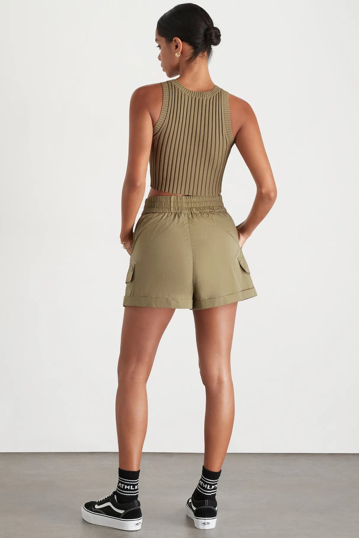 high_waisted_shorts__5-1.webp Cheap Aje ATHLETICA High Waisted Shorts 608 Soft Khaki