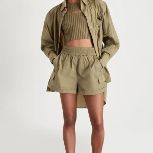Cheap Aje ATHLETICA High Waisted Shorts 608 Soft Khaki