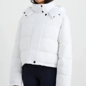 Discount Aje ATHLETICA Hooded Puffer Jacket 711 White