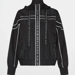 Clearance Aje ATHLETICA Hooded Windbreaker Jacket 016 Black