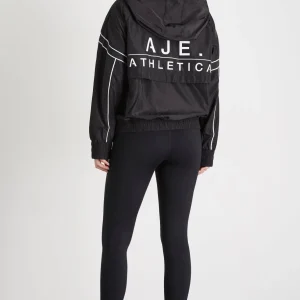 Clearance Aje ATHLETICA Hooded Windbreaker Jacket 016 Black