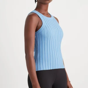 Store Aje ATHLETICA Hydra Racer Knit Ribbed Top Cerulean Blue