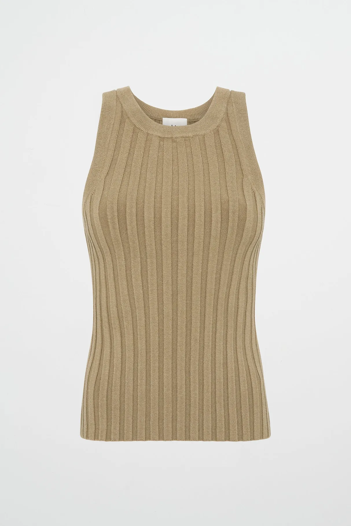 hydra_racer_knit_ribbed_top_1-3.webp Shop Aje ATHLETICA Hydra Racer Knit Ribbed Top Soft Khaki