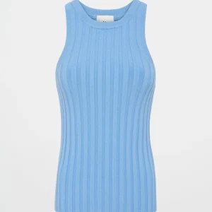 Store Aje ATHLETICA Hydra Racer Knit Ribbed Top Cerulean Blue