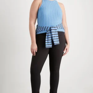 Store Aje ATHLETICA Hydra Racer Knit Ribbed Top Cerulean Blue