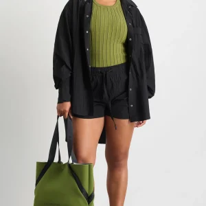 Online Aje ATHLETICA Hydra Racer Knit Ribbed Top Evergreen