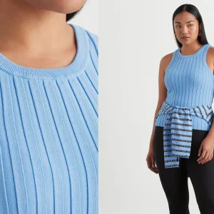 Store Aje ATHLETICA Hydra Racer Knit Ribbed Top Cerulean Blue