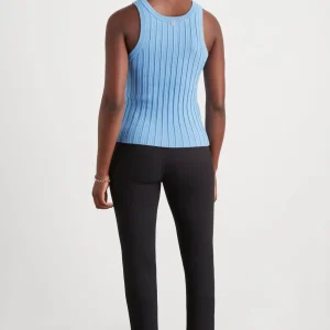 Store Aje ATHLETICA Hydra Racer Knit Ribbed Top Cerulean Blue