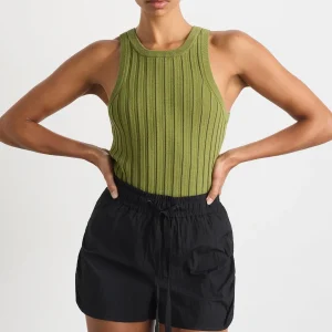 Online Aje ATHLETICA Hydra Racer Knit Ribbed Top Evergreen