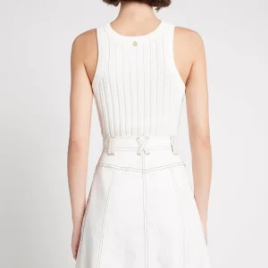 Best Aje ATHLETICA Hydra Racer Knit Ribbed Top Ivory