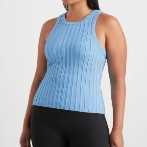 Store Aje ATHLETICA Hydra Racer Knit Ribbed Top Cerulean Blue
