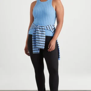 Store Aje ATHLETICA Hydra Racer Knit Ribbed Top Cerulean Blue