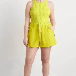 Sale Aje ATHLETICA Hydra Racer Knit Ribbed Top Citrus Yellow