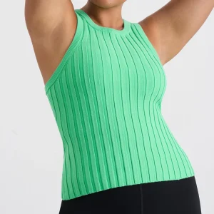 Store Aje ATHLETICA Hydra Racer Knit Ribbed Top Marine Green