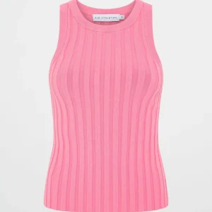 New Aje ATHLETICA Hydra Racer Rib Tank 107 Deep Blush