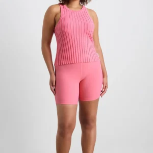 New Aje ATHLETICA Hydra Racer Rib Tank 107 Deep Blush