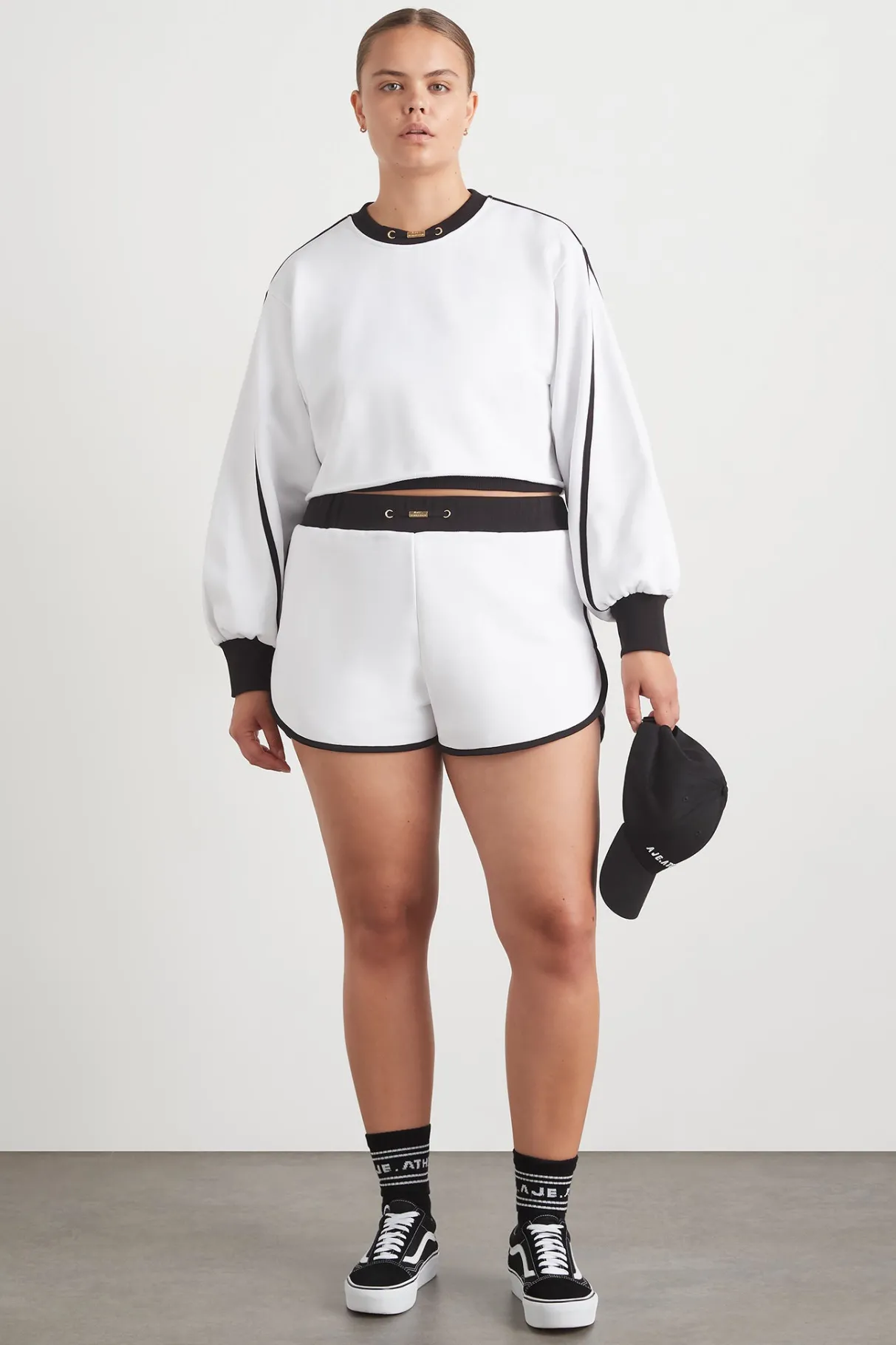 interlock_terry_short__11.webp Outlet Aje ATHLETICA Interlock Terry Short 627 White/Black